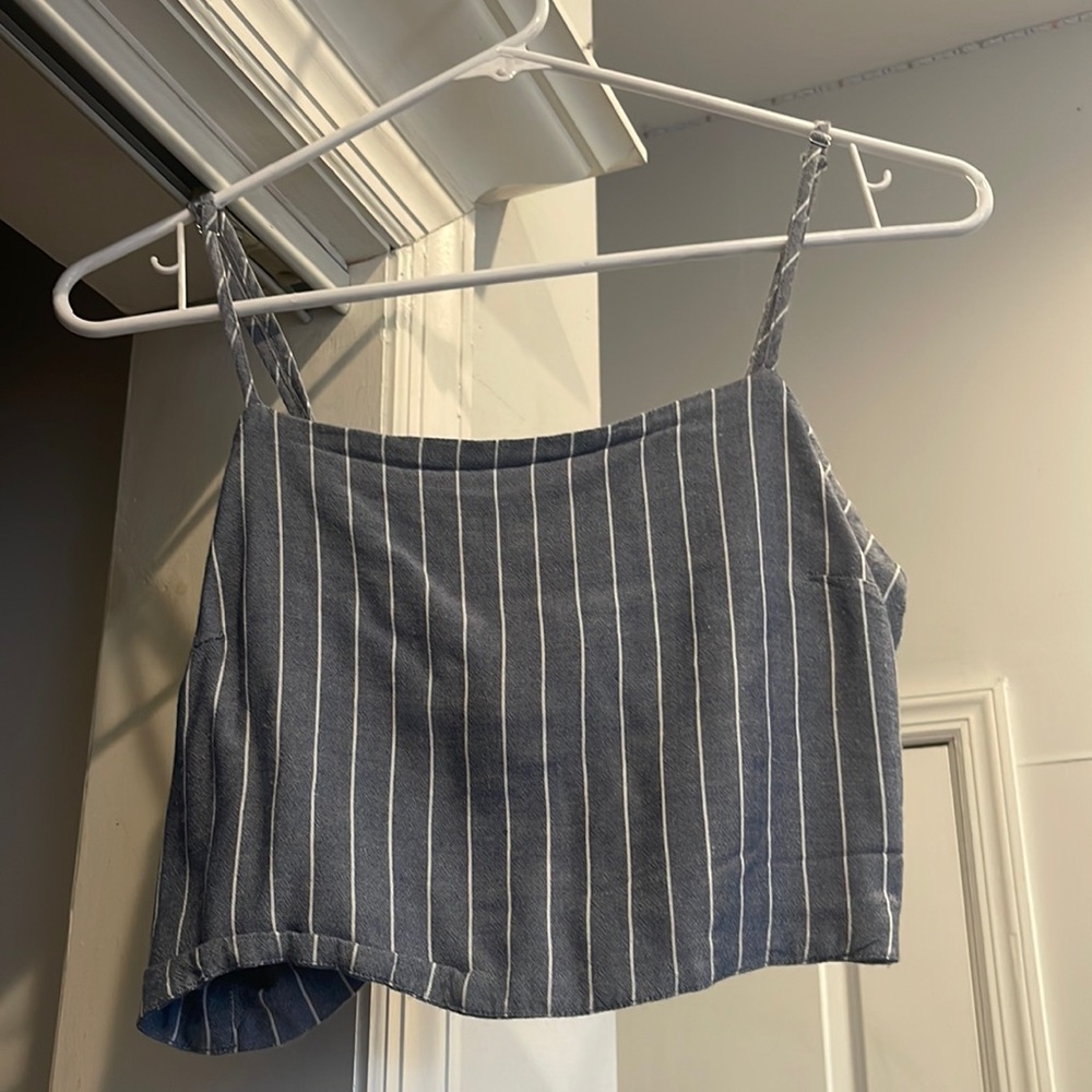 john galt blue striped tank top
